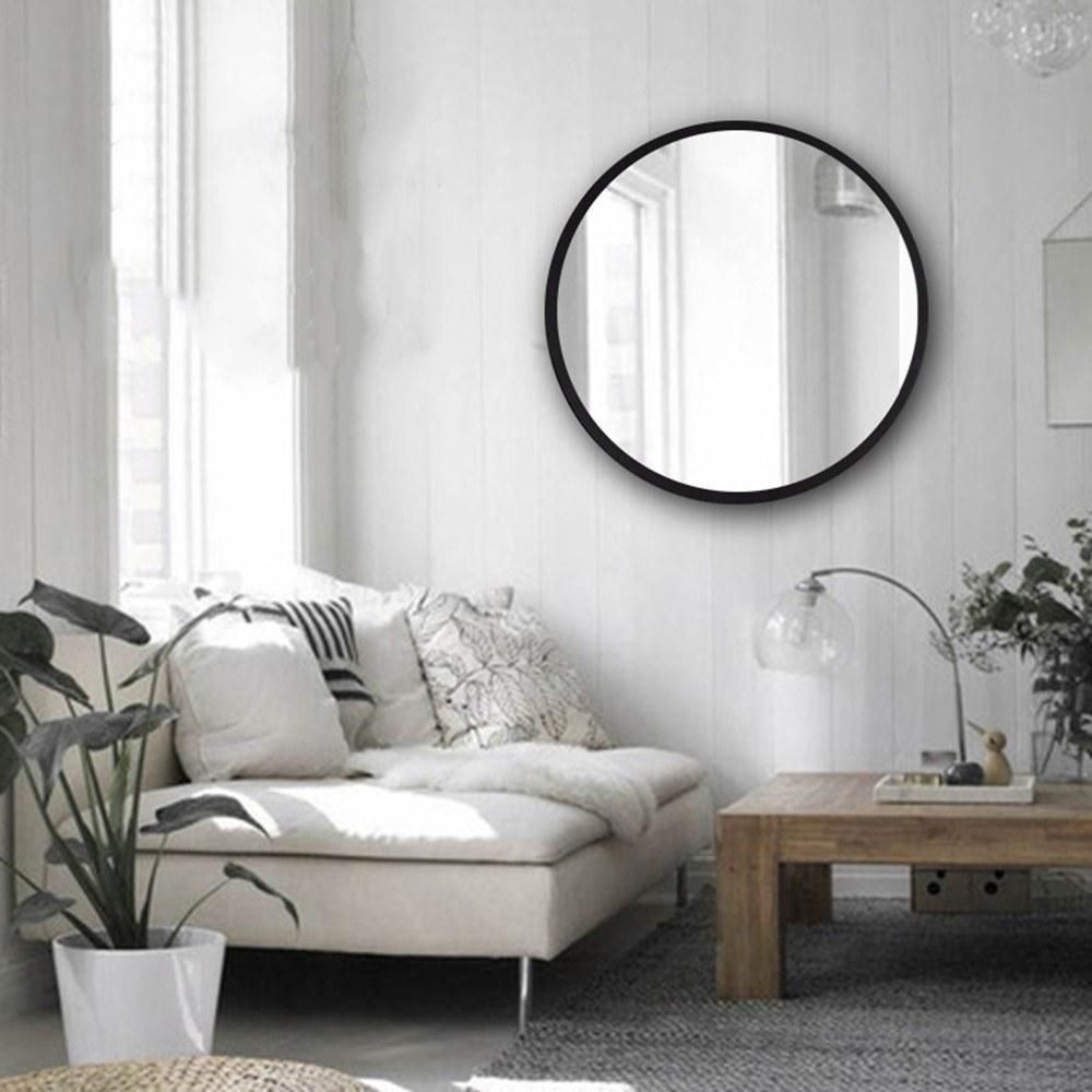 USB Powered Makeup Mirror Moon Lamp 3 Lighting Colors & 4 Brightness Standing or Wall-mounted with Wooden Frame Table Desk Ornament Light