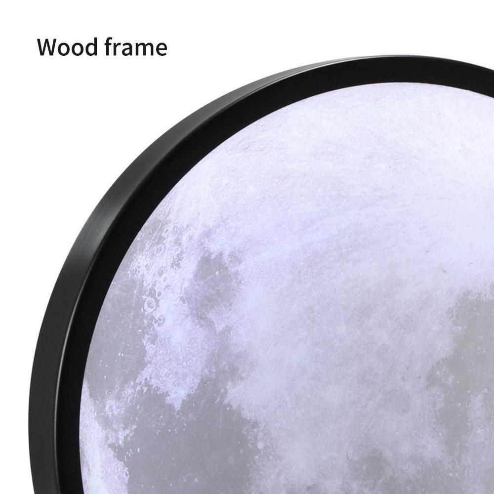 USB Powered Makeup Mirror Moon Lamp 3 Lighting Colors & 4 Brightness Standing or Wall-mounted with Wooden Frame Table Desk Ornament Light