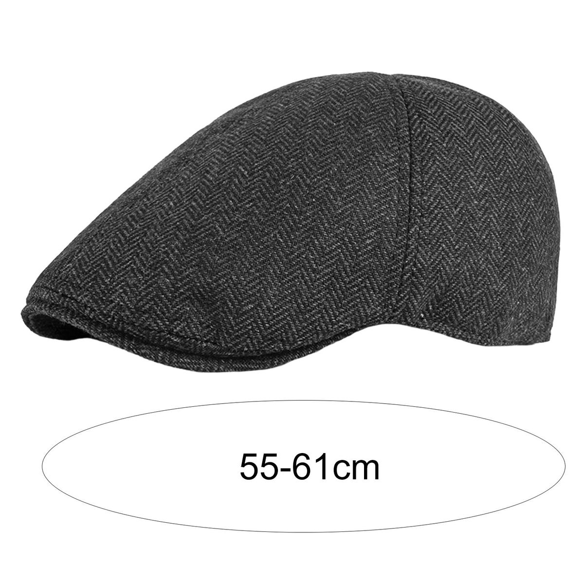 Men Beret Hat English Style Newsboy Hat Black