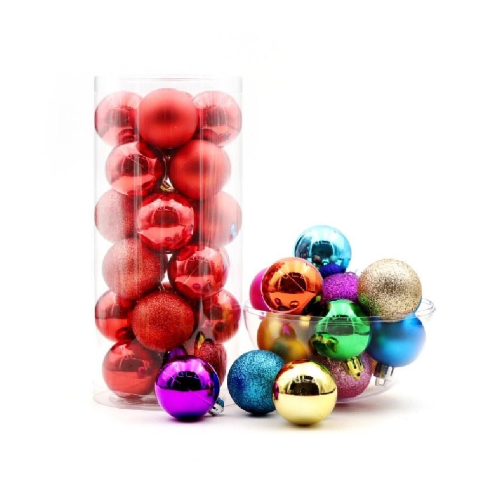 Christmas Matte/ Shining/ Painted Hanging Ball 3cm 24PCS for Xmas Ornaments Christmas Tree Decoration Deco Home Party Daily Use Present Gift Festival Holiday Housewarming Portable