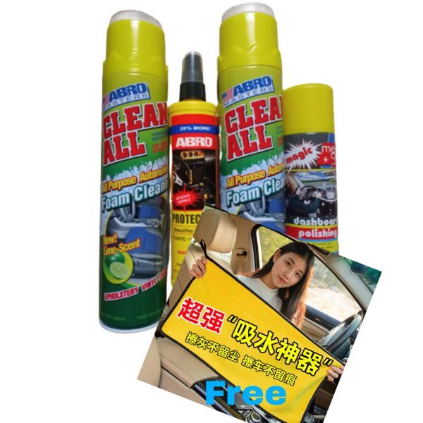 ALL PURPOSE FOAM CLEANER, Protect All, Dashboard Polish And Free Towel