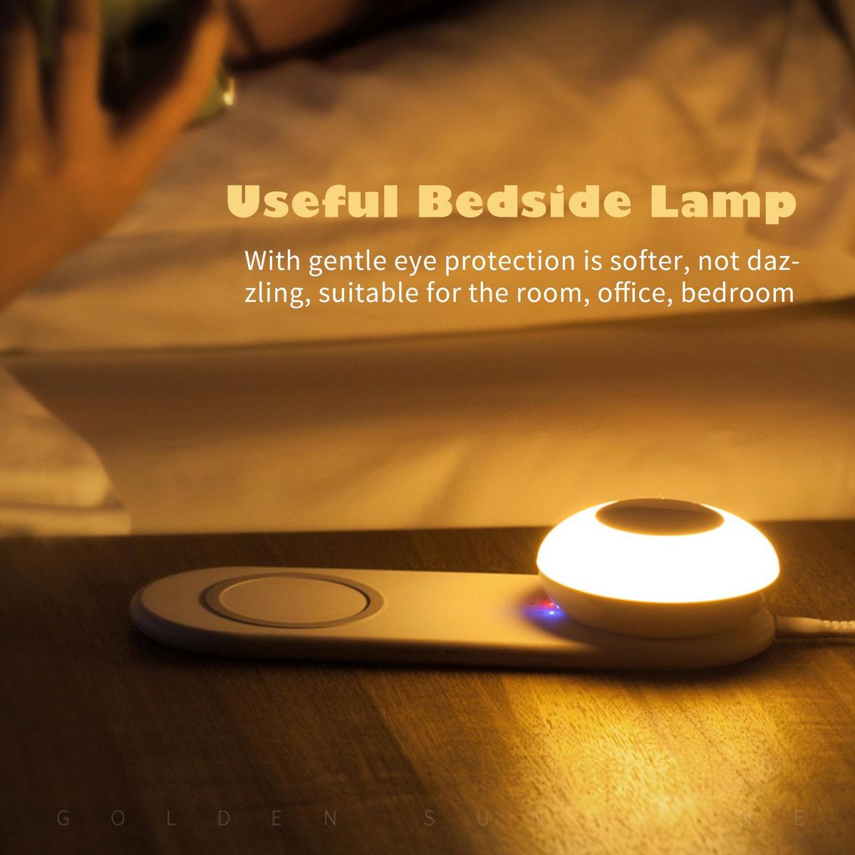 Wireless Charging LED Night Light LED Desk Lamp Touch Control Night Light with Wireless Charger Separate Magnetic LED Bedside Lamp for Mobole Phone