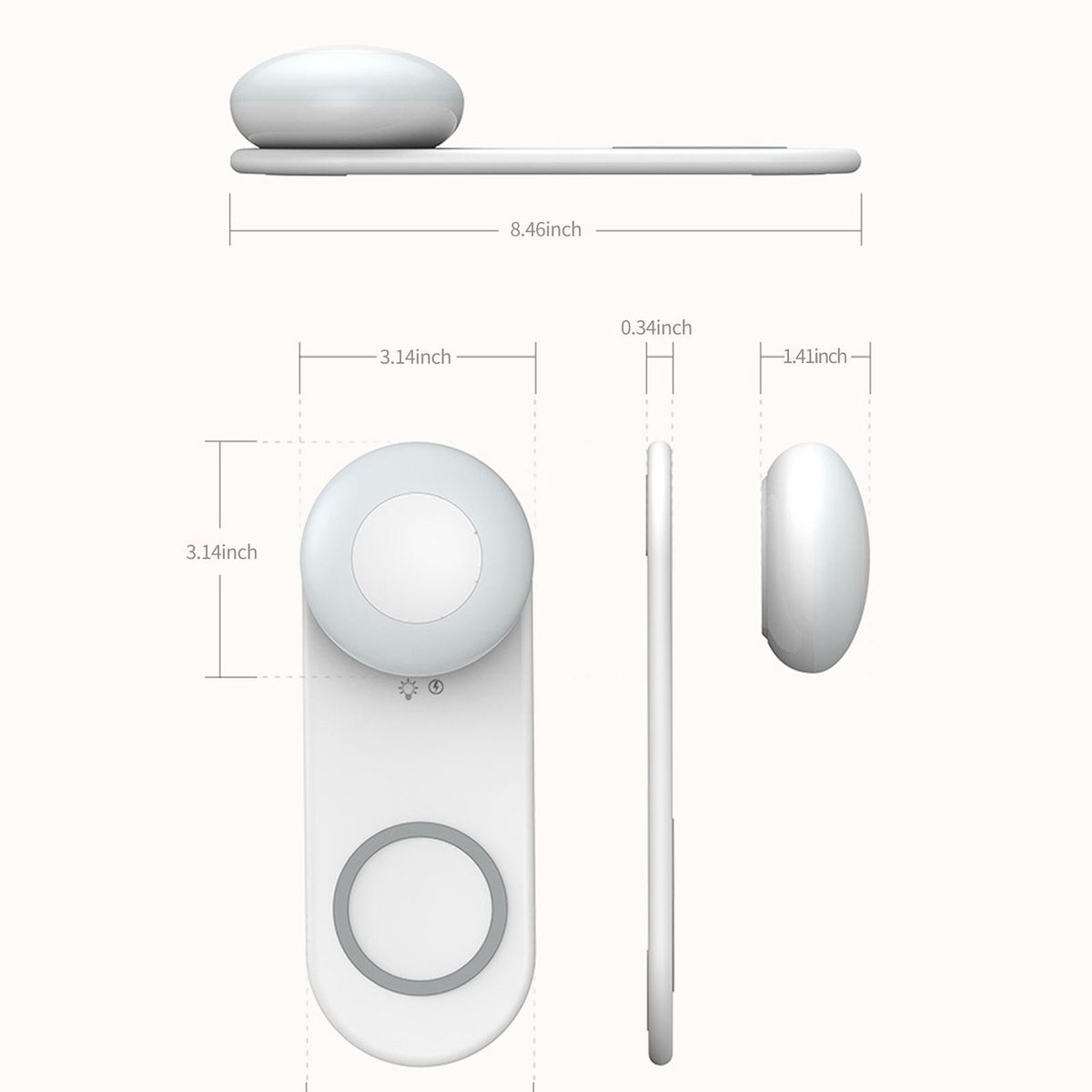 Wireless Charging LED Night Light LED Desk Lamp Touch Control Night Light with Wireless Charger Separate Magnetic LED Bedside Lamp for Mobole Phone