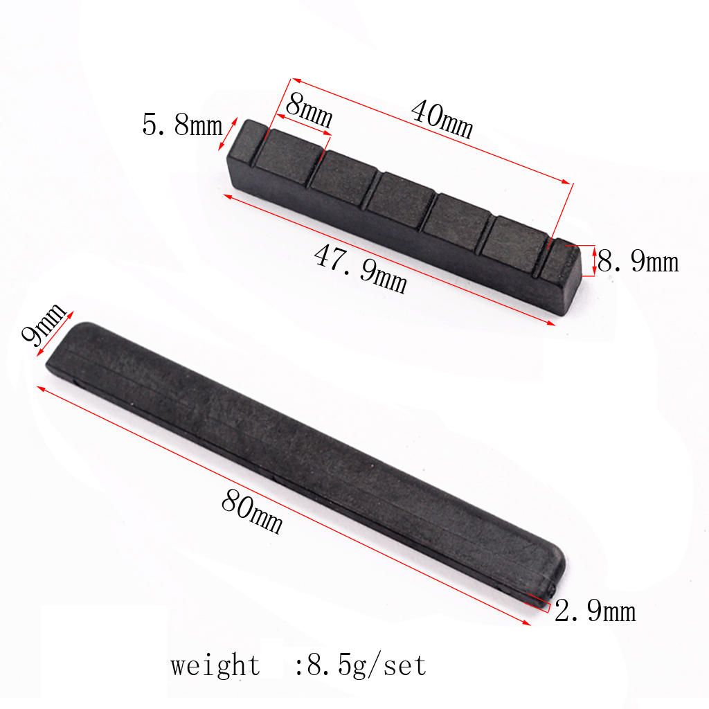 Plastic Nut Slotted & Bridge Saddle Set Classical Classic Guitar Parts