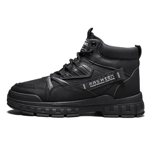 Men Warm Snow Boot Winter Hiking Boots（Black）