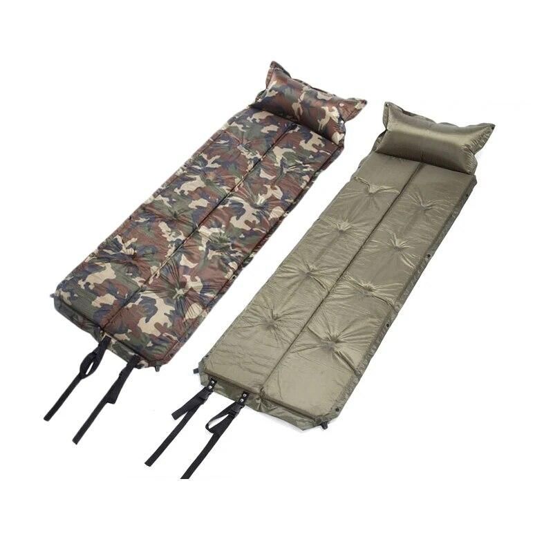 Outdoor Waterproof Dampproof Sleeping Pad Tent Air Mat Mattress Camping Automatic Inflatable Mat with Pillow 185*60*2.5CM