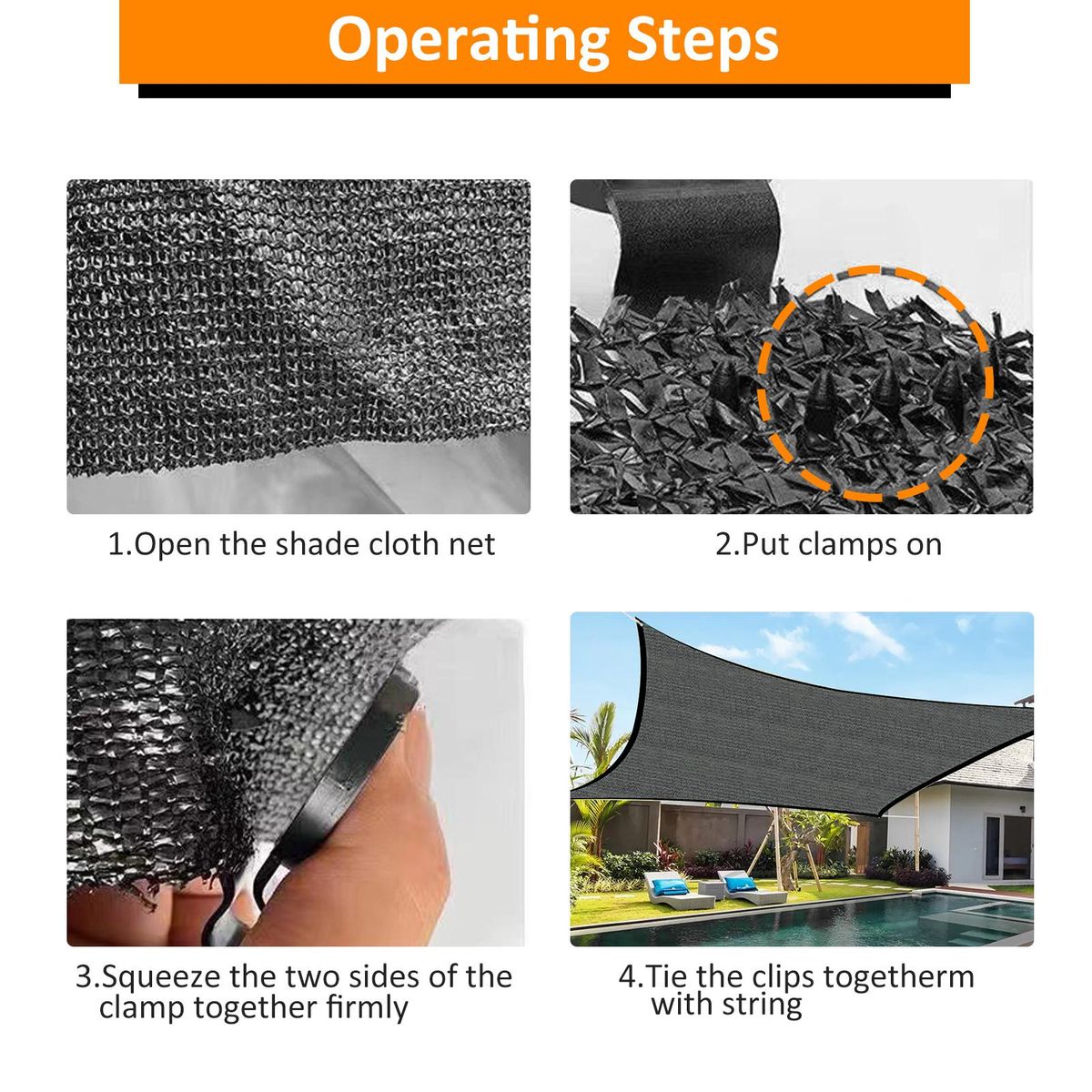 20Pcs Shade  Cloth Plastic Clips  Plastic Sunshade Clips Shade Netting Black Clips for Greenhouse Outdoor Garden  Agricultural Sunshade Fabric