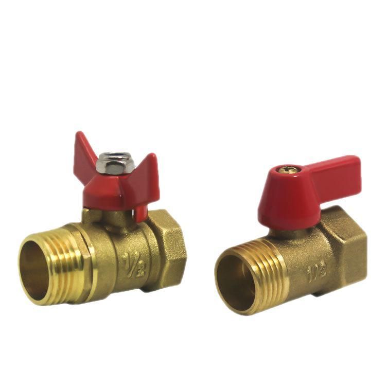 Thickened Copper Internal and External Butterfly Valve Straight Angle Valve Thread Water Heater Valve Switch Butterfly Valve Manufacturer Disc Handle Ball Valve