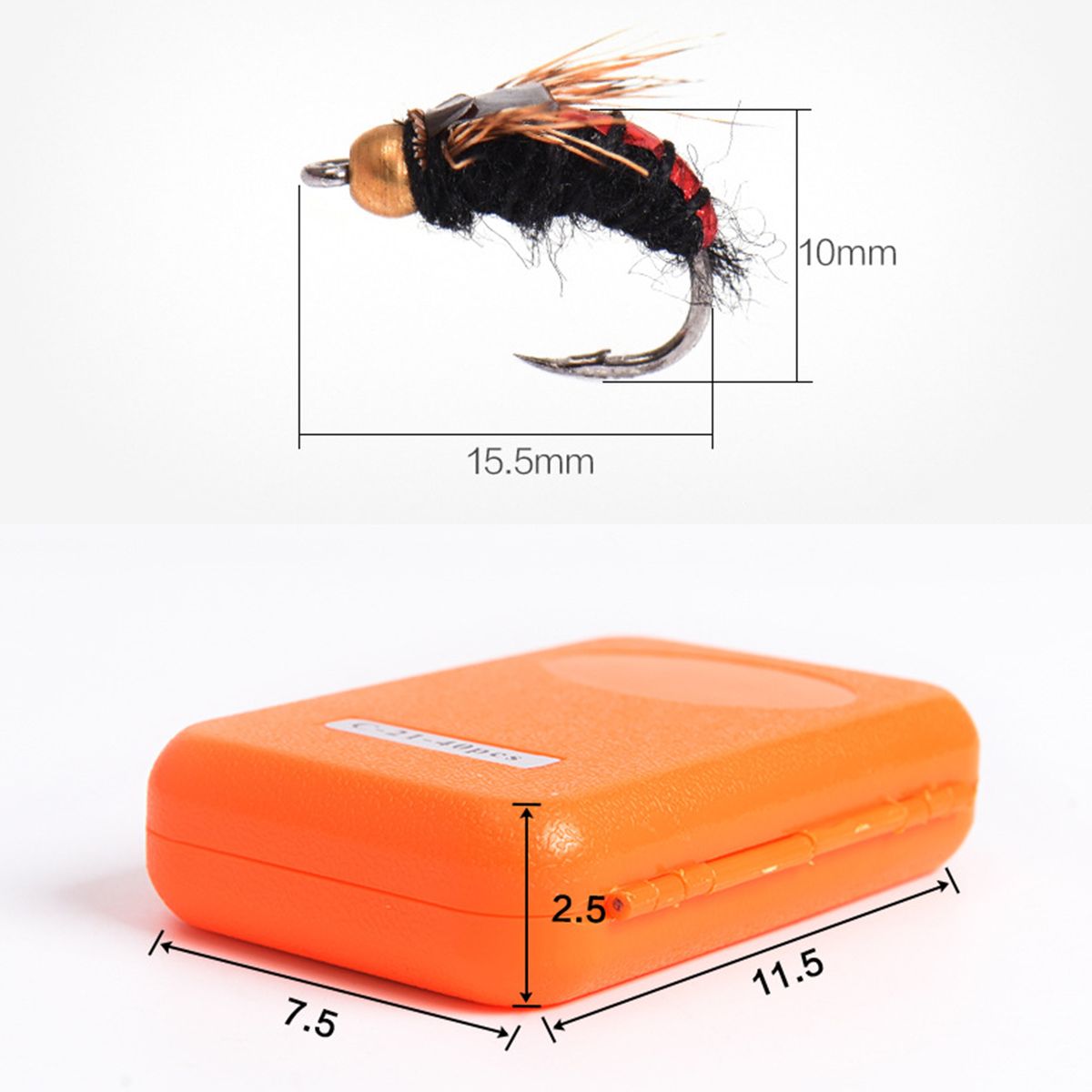 40Pcs/Box Sturdy Artificial Bait Simple-Mix Color