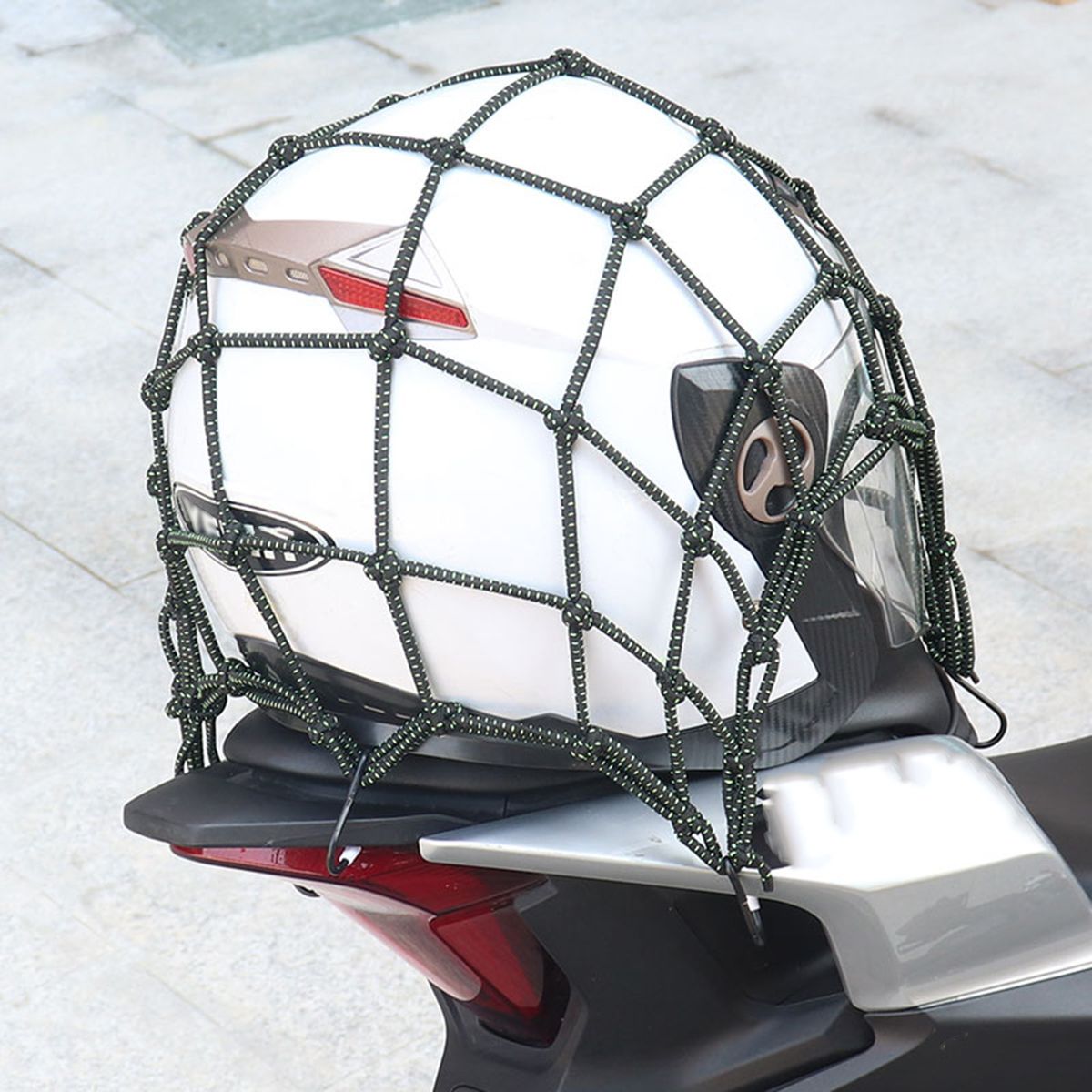 15.7''X 15.7''Motorcycle Cargo Net With 6 Hooks 49 Grids