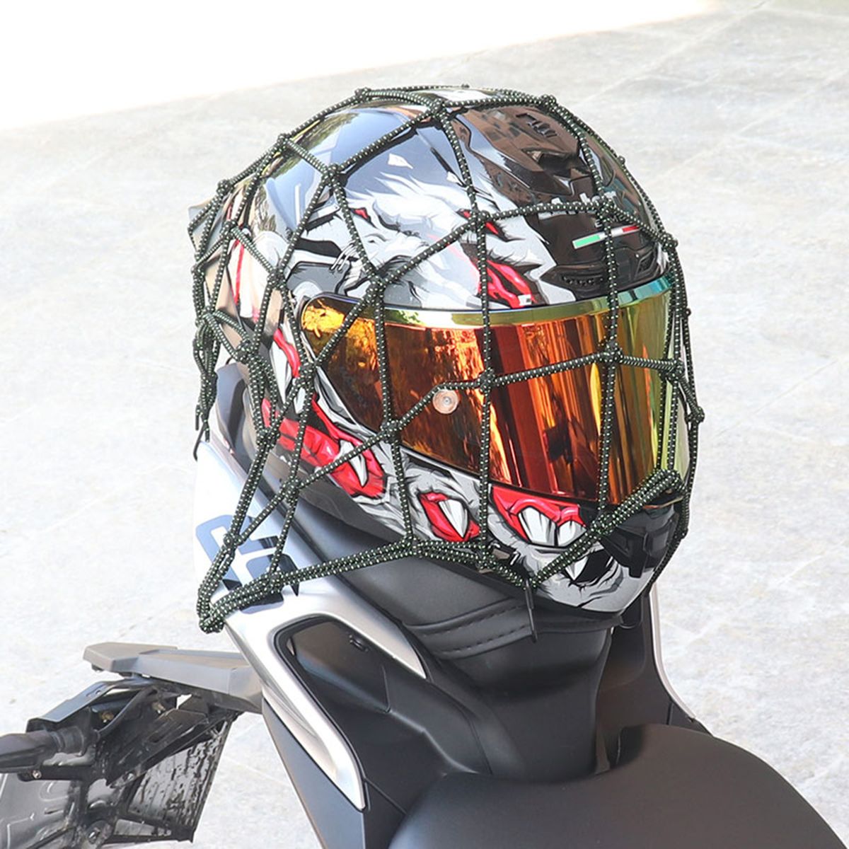 15.7''X 15.7''Motorcycle Cargo Net With 6 Hooks 49 Grids