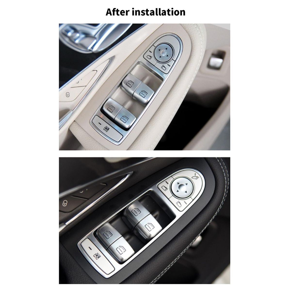 Window Switch Button Covers Replacement For Mercedes Benz C GLC Class W205 W213 2015-2023,W253 GLC Class 2016-2022, Window Control Power Push Button Cover