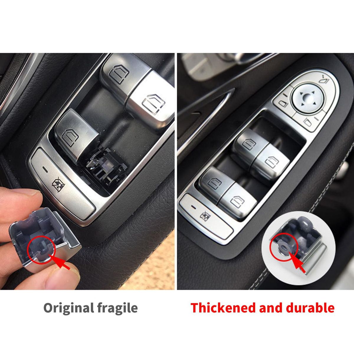 Window Switch Button Covers Replacement For Mercedes Benz C GLC Class W205 W213 2015-2023,W253 GLC Class 2016-2022, Window Control Power Push Button Cover