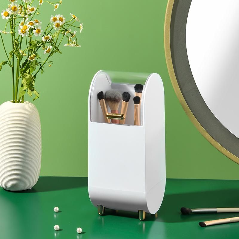 Self-Designed Transparent and Dustproof Makeup Brush Cylinder Dresser Table Eyeliner Eyebrow Pencil Makeup Brush Storage