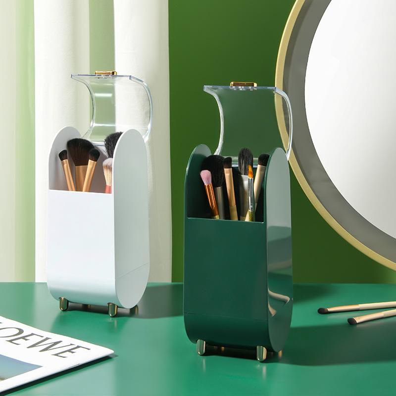Self-Designed Transparent and Dustproof Makeup Brush Cylinder Dresser Table Eyeliner Eyebrow Pencil Makeup Brush Storage