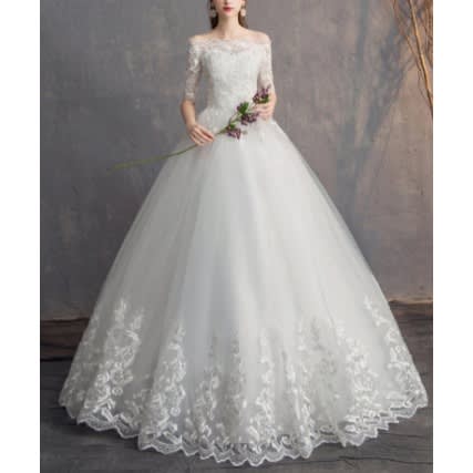 Half Sleeve Wedding Dress
