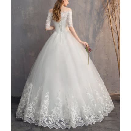 Half Sleeve Wedding Dress