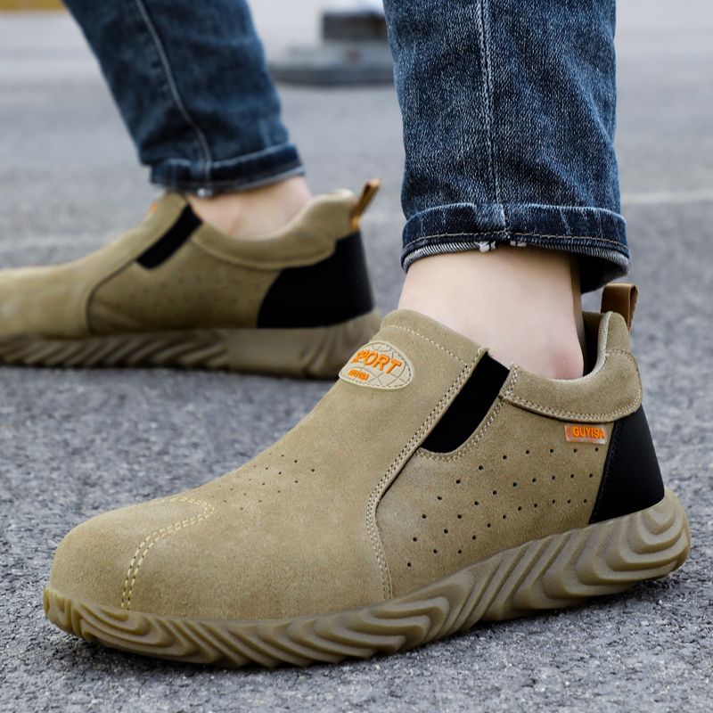 Cowhide Suede Safety Shoes Indestructible Welder's Shoes