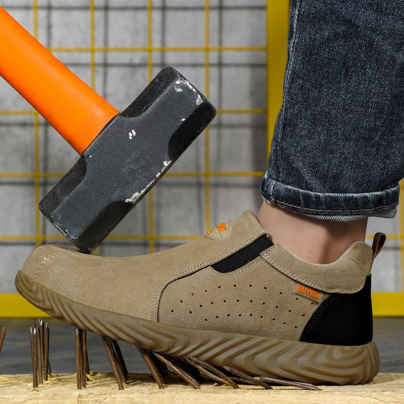 Cowhide Suede Safety Shoes Indestructible Welder's Shoes