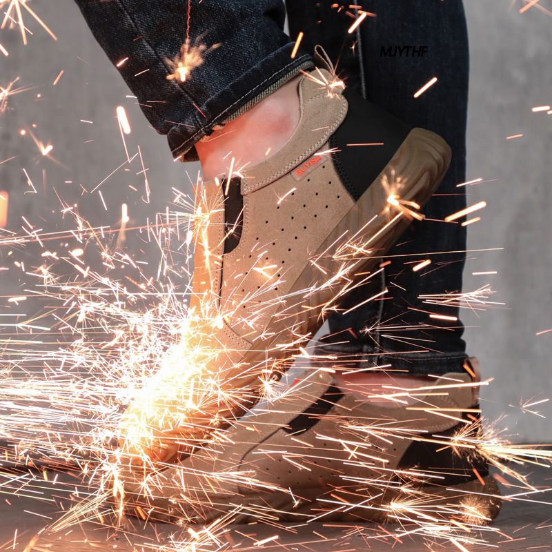 Cowhide Suede Safety Shoes Indestructible Welder's Shoes