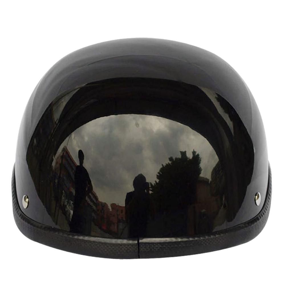 Retro Style Motorcycle Half Helmet ABS+Cotton Plastic Cap- Bright Black for Motorcyclist Biker Ridder(One Size)Universal Washable