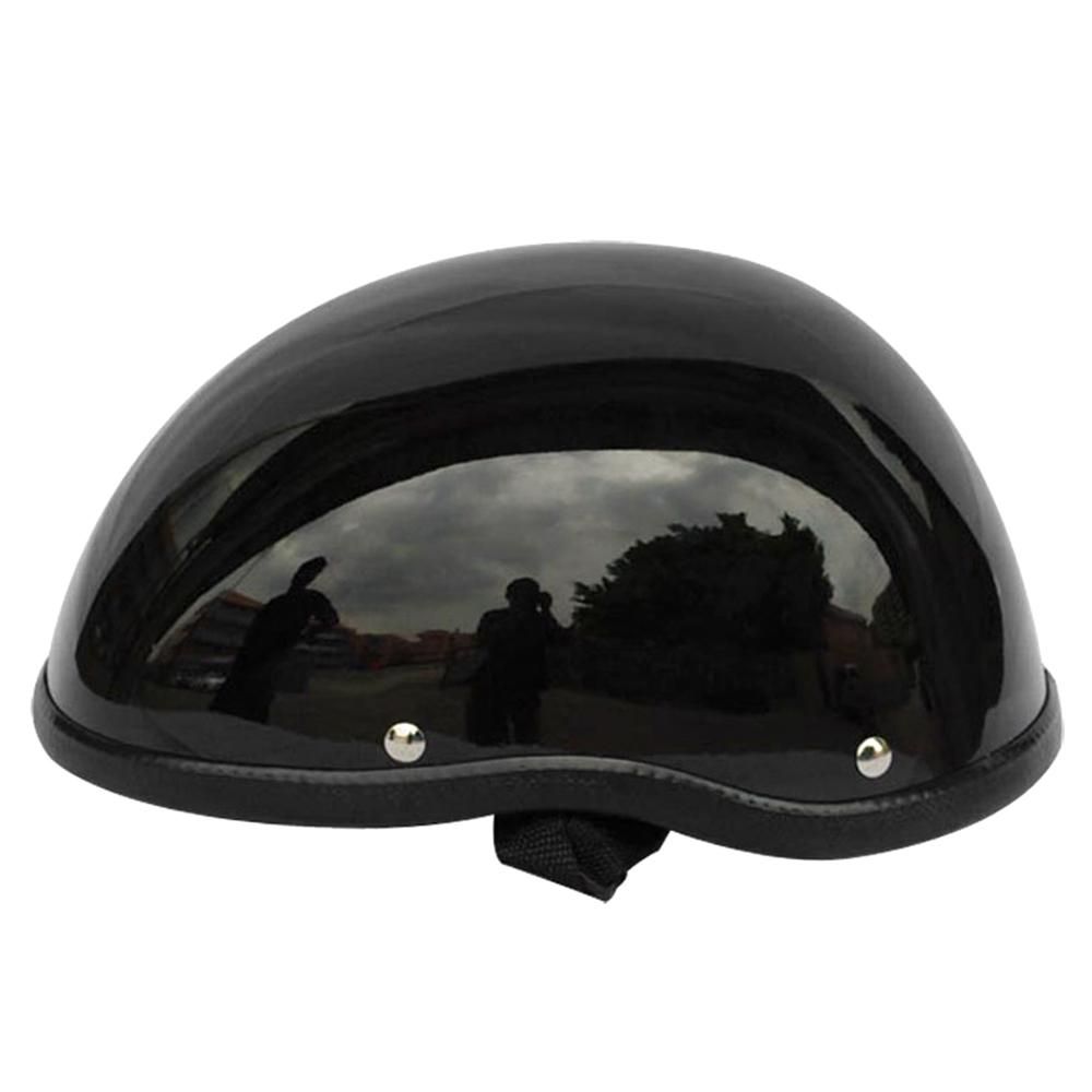 Retro Style Motorcycle Half Helmet ABS+Cotton Plastic Cap- Bright Black for Motorcyclist Biker Ridder(One Size)Universal Washable