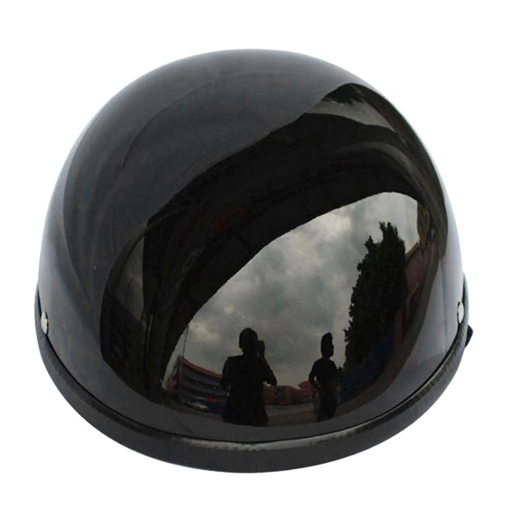 Retro Style Motorcycle Half Helmet ABS+Cotton Plastic Cap- Bright Black for Motorcyclist Biker Ridder(One Size)Universal Washable