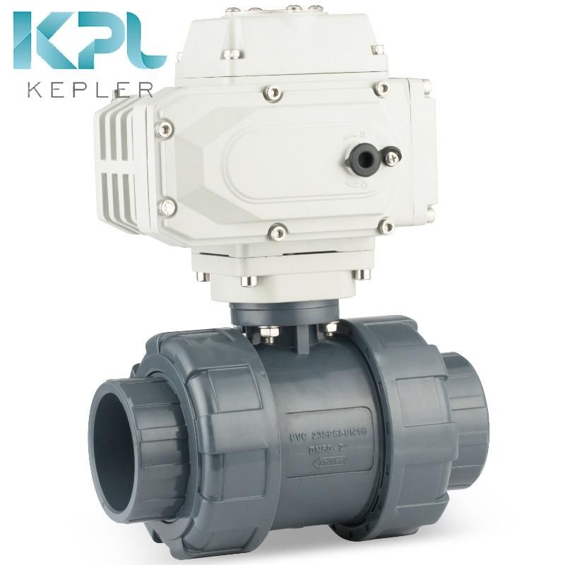 Q961F-10S Electric UPVC PVC Ball Valve True Union Ball Valve Corrosion Resistance Acid and Alkali Resistance