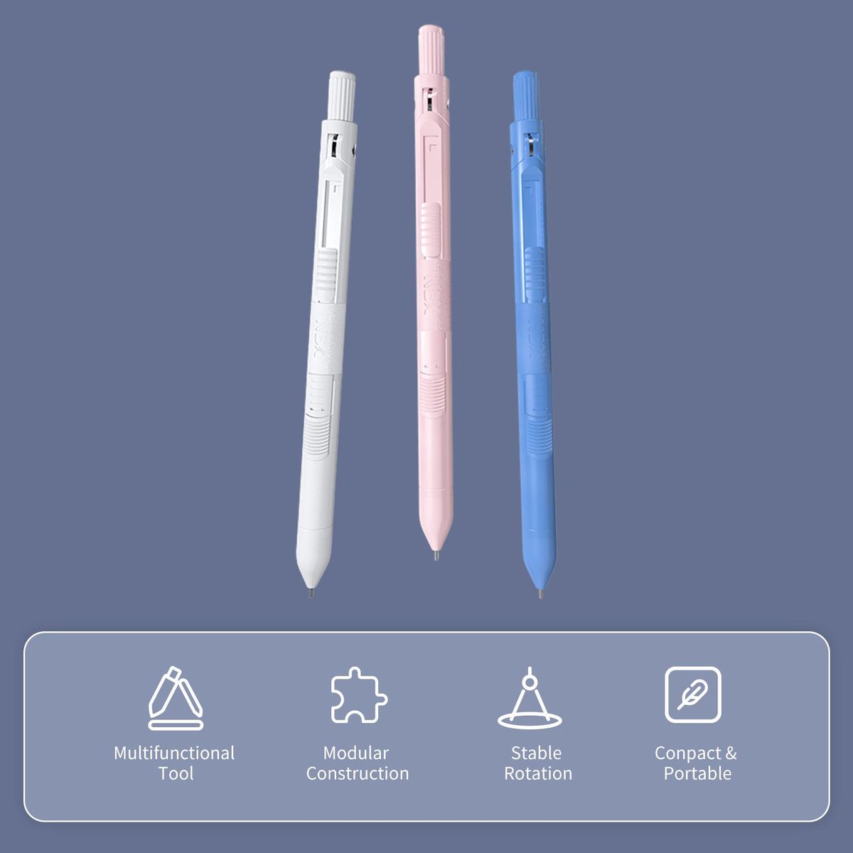 NBX Professional Compass with Mechanical Pencil Math Geometry Drawing Tools with 10pcs 0.7mm Leads Stationery Supplies for Students Teachers Designers Workers