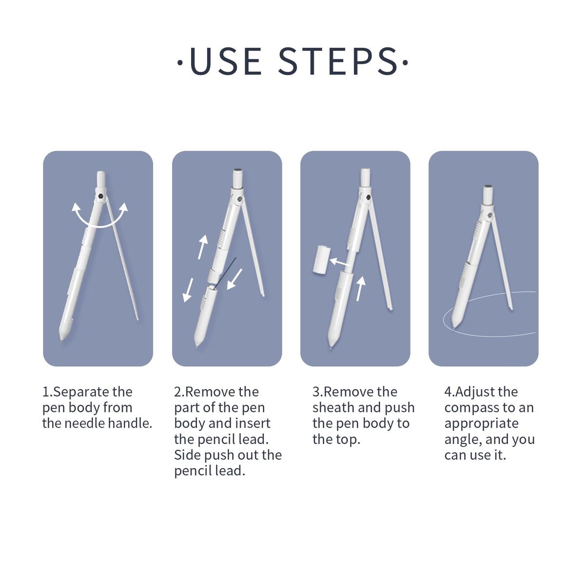 NBX Professional Compass with Mechanical Pencil Math Geometry Drawing Tools with 10pcs 0.7mm Leads Stationery Supplies for Students Teachers Designers Workers