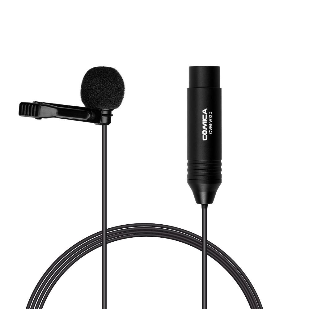 COMICA CVM-V02O Omnidirectional Lavalier Lapel Microphone Condenser Mic XLR Plug Supports 48V Phantom Power Compatible with Camcorders Video Recording