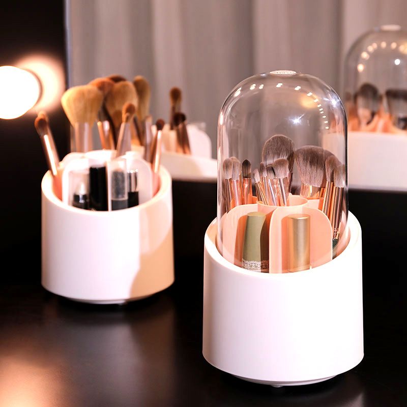360 Rotating Makeup Brush Storage Tube Dust-proof Eye Shadow