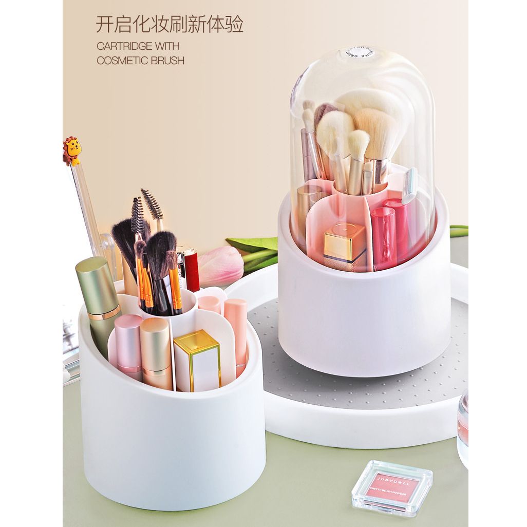 360 Rotating Makeup Brush Storage Tube Dust-proof Eye Shadow