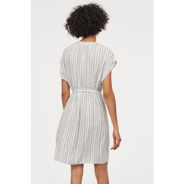 V-neck Dress With Tie Belt