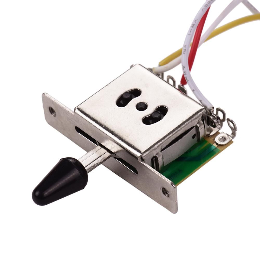 Electric Guitar Wiring Harness Kit Replacement with 1 Volume 2 Tone 1 Jack 500K 5-Way Toggle Switch for Stratocaster Guitar