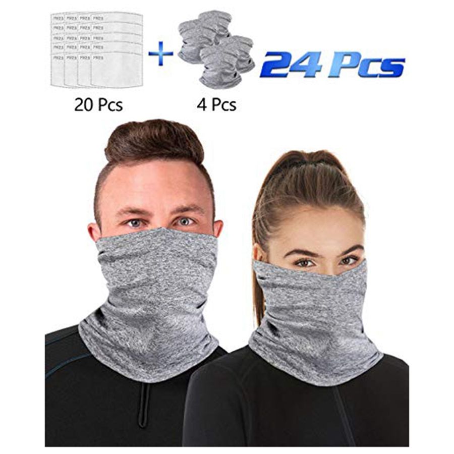 Neck Gaiter Bandana 24Pcs Reduce Pollution Half Balaclava
