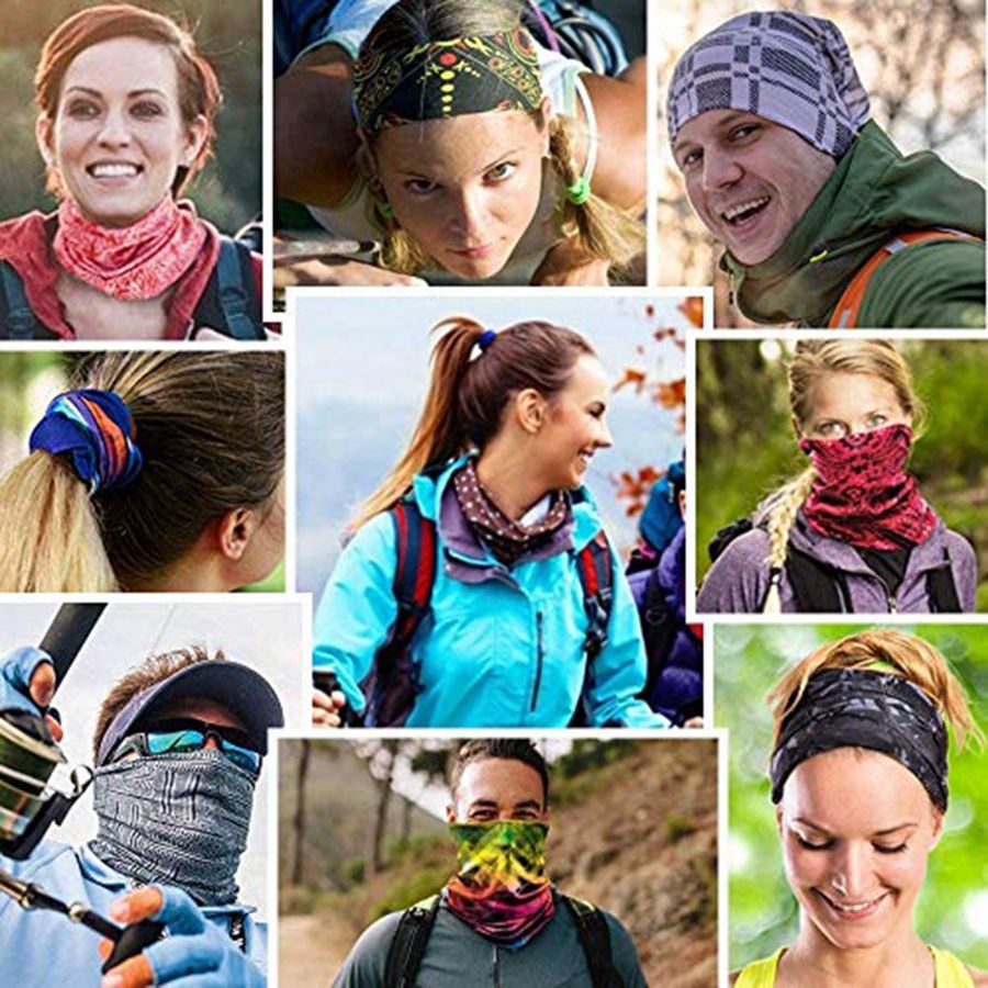 Neck Gaiter Bandana 24Pcs Reduce Pollution Half Balaclava