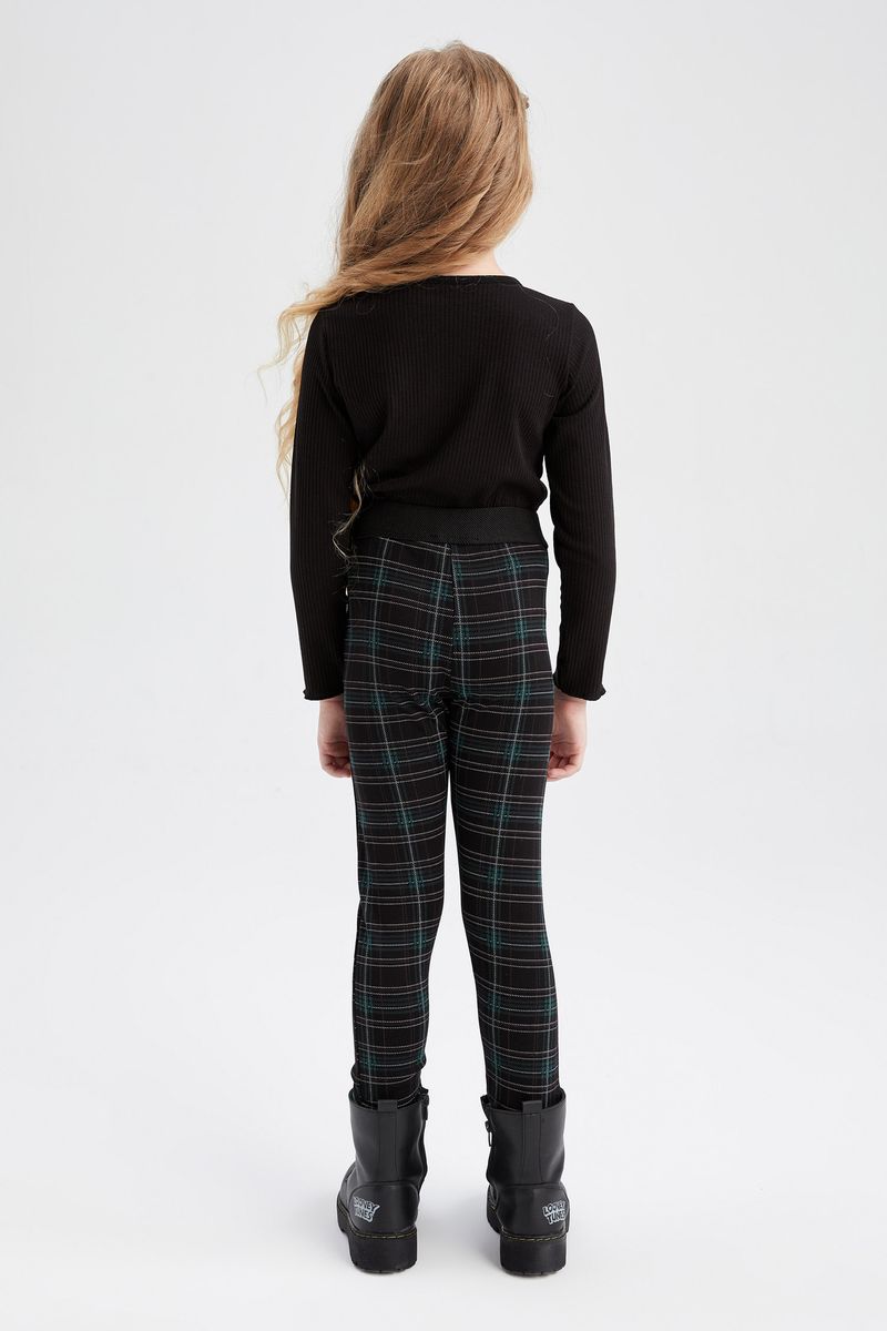 Girl Knitted Legging Fit Leggings -Green