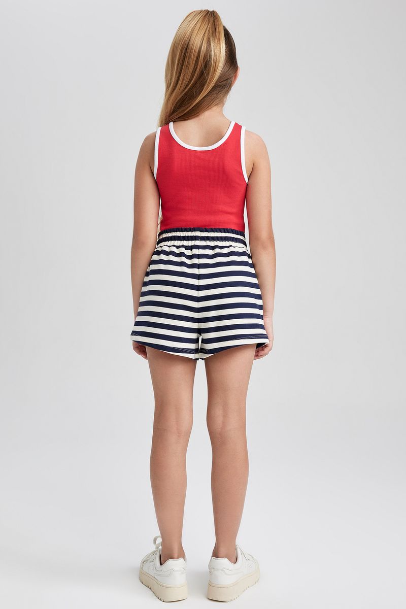Girl Casual Knitted Short - Navy