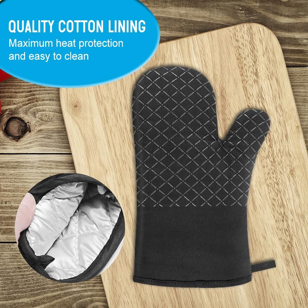 Oven Mitts and Pot Holders 4pcs Set Heat Resistant Oven Gloves and Hot Pads Potholders for BBQ Kitchen Baking Cooking Grilling