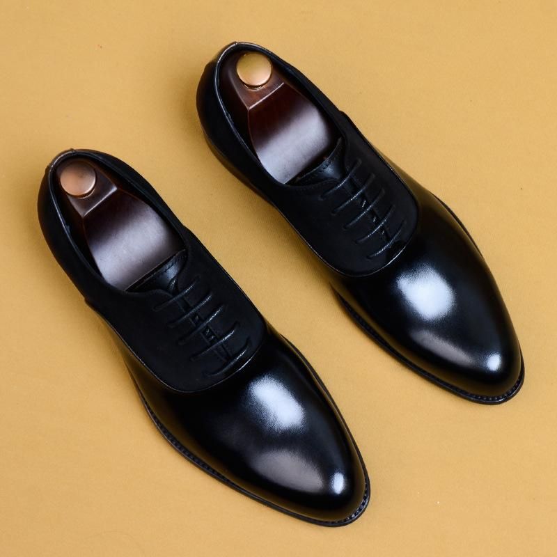 Black Fashion Men's Oxford Formal Shoe Genuine Leather Business Shoes