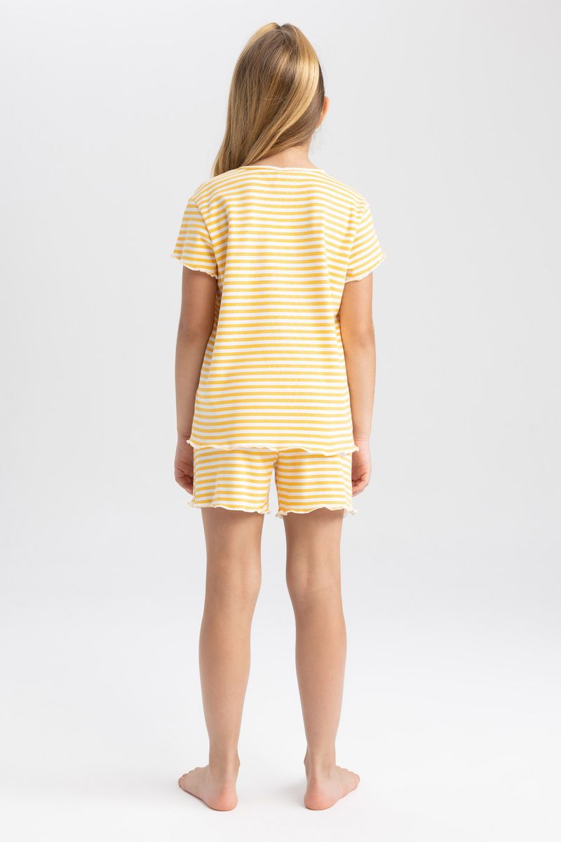 Girl Special Collection Regular Fit Short Sleeve Knitted Pyjamas - Yellow