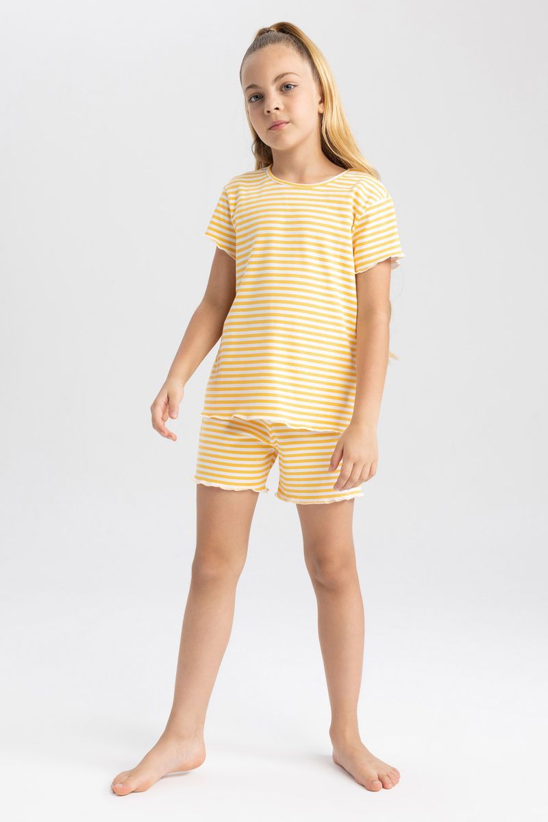 Girl Special Collection Regular Fit Short Sleeve Knitted Pyjamas - Yellow