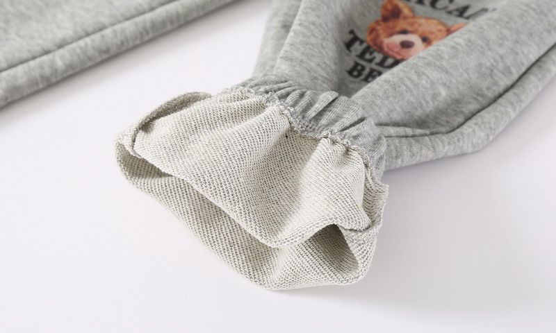 95% Cotton 5% Spandex Kids Boys Casual Print Pants-Beige
