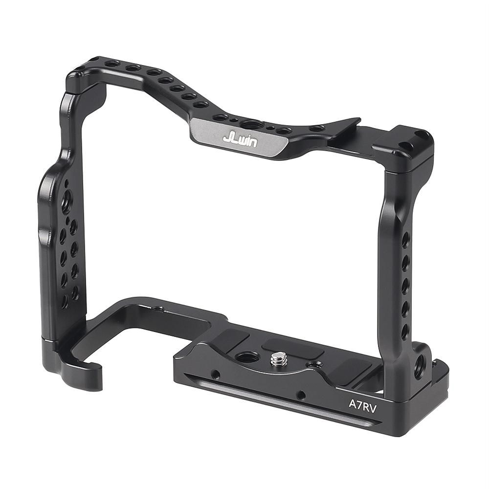 JLwin A7RV Metal Camera Cage Aluminum Alloy with Quick Release Plate Cold Shoe Mount Magnetic Wrench Slot Numerous 1/4in-20 And 3/8in-16 Threaded Holes Compatible with Sony Alpha A7RV Camera