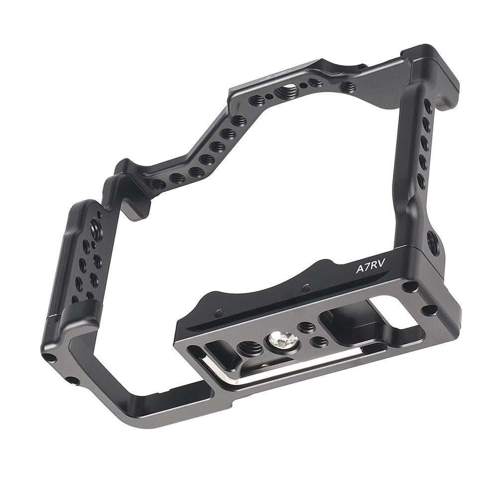 JLwin A7RV Metal Camera Cage Aluminum Alloy with Quick Release Plate Cold Shoe Mount Magnetic Wrench Slot Numerous 1/4in-20 And 3/8in-16 Threaded Holes Compatible with Sony Alpha A7RV Camera