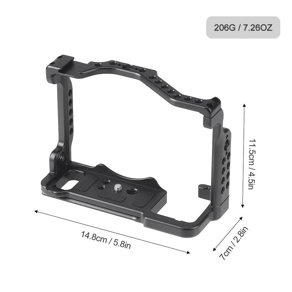 JLwin A7RV Metal Camera Cage Aluminum Alloy with Quick Release Plate Cold Shoe Mount Magnetic Wrench Slot Numerous 1/4in-20 And 3/8in-16 Threaded Holes Compatible with Sony Alpha A7RV Camera