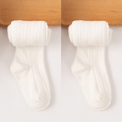 Thick Cotton Long Popsocks White