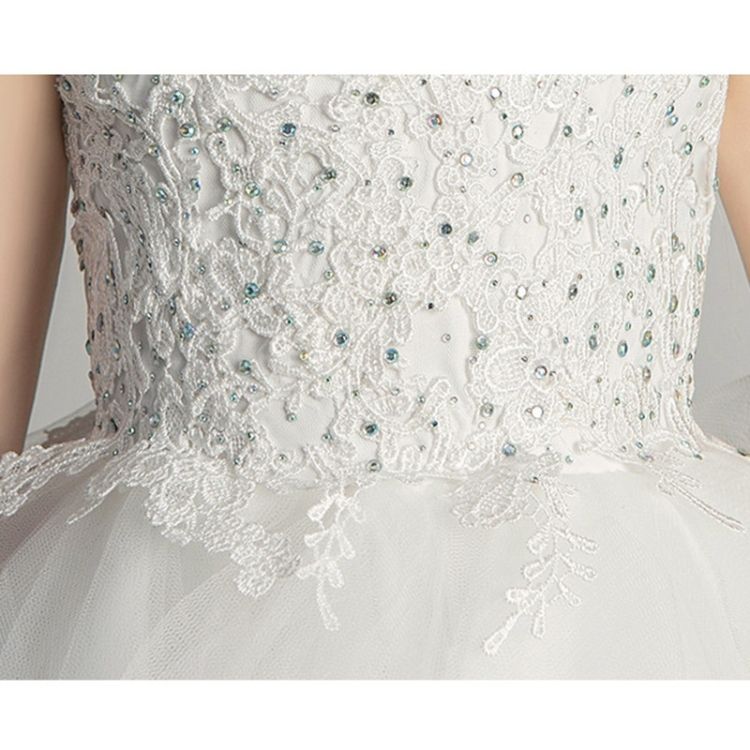 Sleeveless Short Front And Long Back Lace Princess Dress