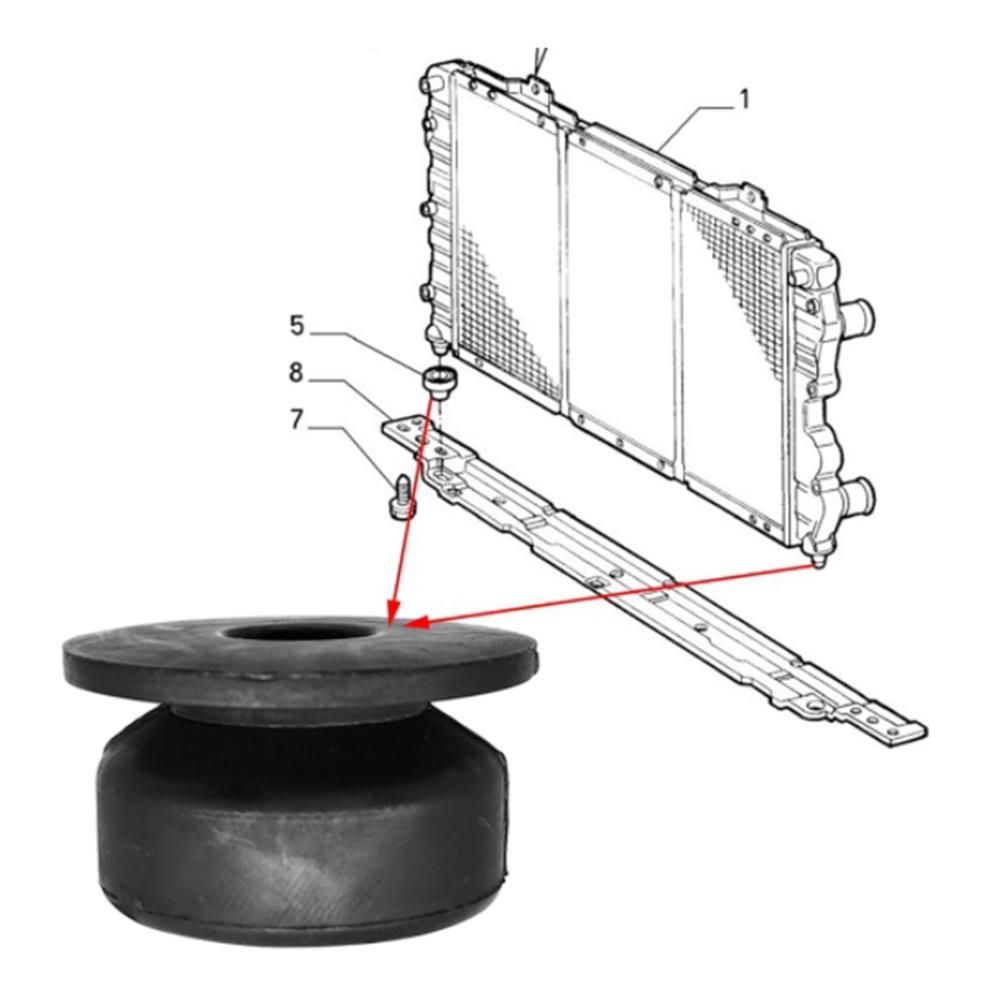 1 Pair Lower Radiator Mounting Rubber Bush for HONDA C